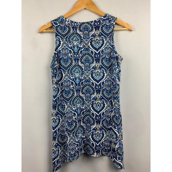 Giuliana Rancic Blue & White Paisley Sleeveless Tank Top S - Picture 5 of 5